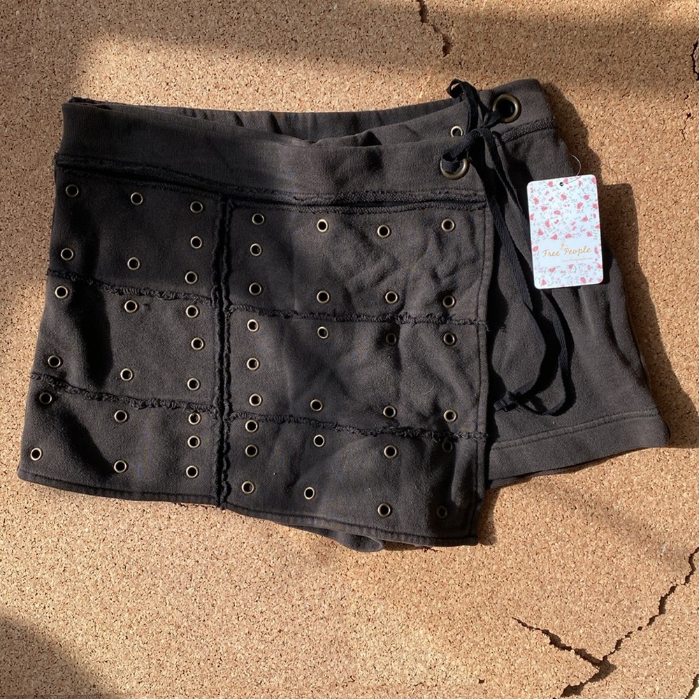 Free People Black Eyelet Skorts